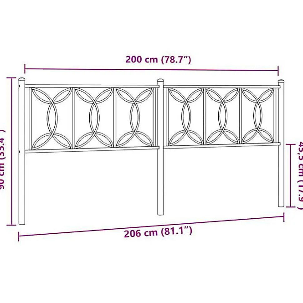 Tête de lit de remplacement métal blanc 200 cm vidaXL