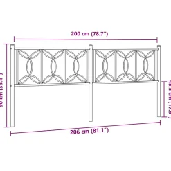 Tête de lit de remplacement métal blanc 200 cm vidaXL