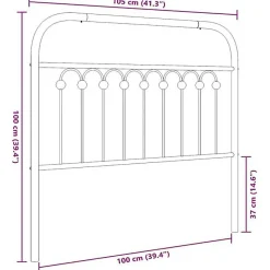 Tête de lit de remplacement métal noir 100 cm vidaXL