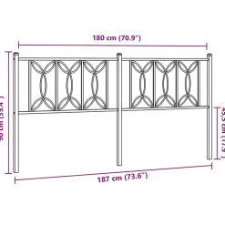 Tête de lit de remplacement métal blanc 180 cm vidaXL