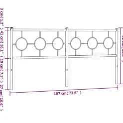 Tête de lit de remplacement métal noir 180 cm vidaXL