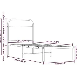 Tête de lit de remplacement chêne sonoma 75 cm acier et bois d'ingénierie vidaXL
