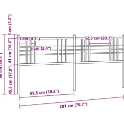 Tête de lit de remplacement métal noir 200 cm vidaXL