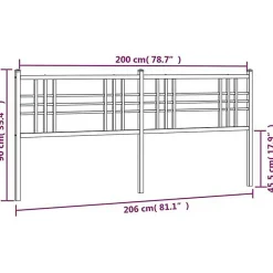 Tête de lit de remplacement métal noir 200 cm vidaXL