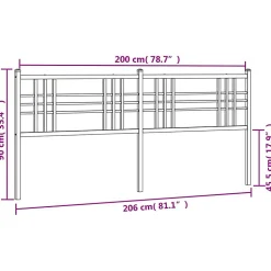 Tête de lit de remplacement métal noir 200 cm vidaXL