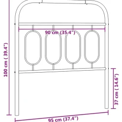 Tête de lit de remplacement métal blanc 90 cm vidaXL