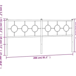 Tête de lit de remplacement métal noir 200 cm vidaXL