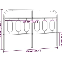 Tête de lit de remplacement métal blanc 150 cm vidaXL