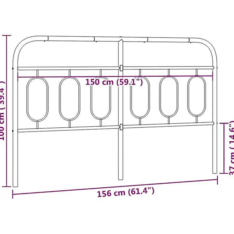 Tête de lit de remplacement métal blanc 150 cm vidaXL