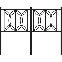 Tête de lit de remplacement métal noir 120 cm vidaXL