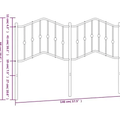 Tête de lit de remplacement métal noir 140 cm vidaXL