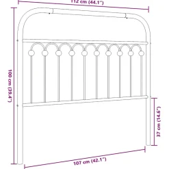 Tête de lit de remplacement métal noir 107 cm vidaXL