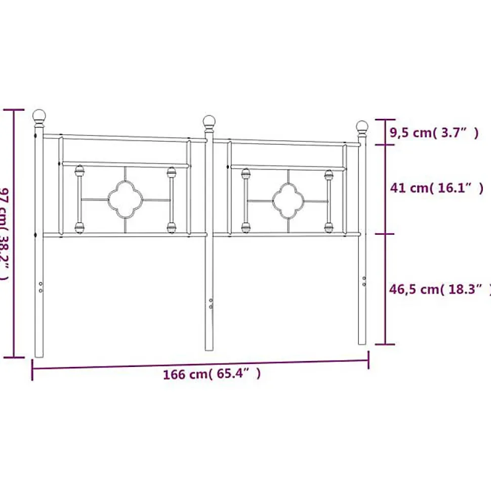 Tête de lit de remplacement métal blanc 160 cm vidaXL