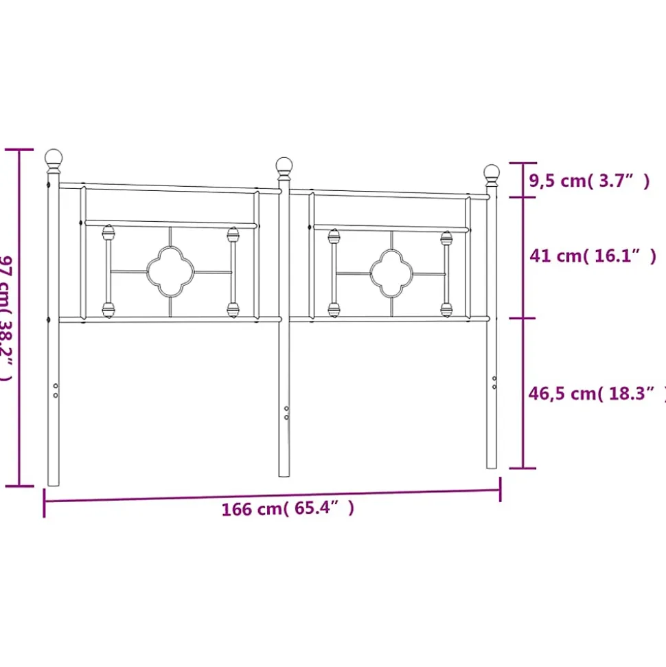 Tête de lit de remplacement métal blanc 160 cm vidaXL