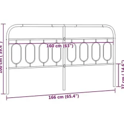 Tête de lit de remplacement métal noir 160 cm vidaXL