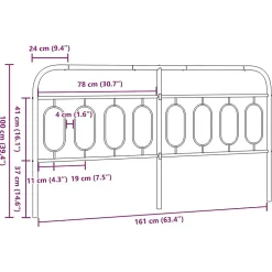 Tête de lit de remplacement métal noir 160 cm vidaXL