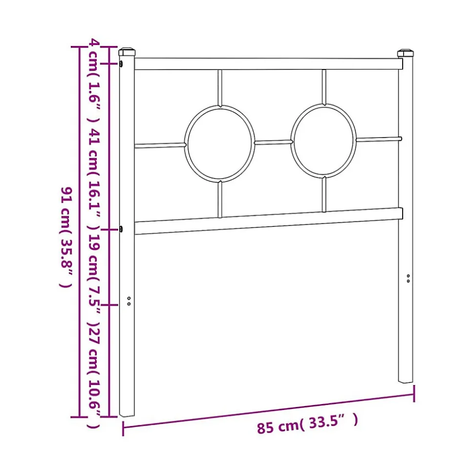 Tête de lit de remplacement métal blanc 80 cm vidaXL