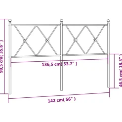Tête de lit de remplacement métal blanc 137 cm vidaXL