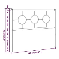 Tête de lit de remplacement métal noir 107 cm vidaXL