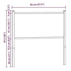 Tête de lit de remplacement chêne fumé 90 cm bois d'ingénierie et acier vidaXL
