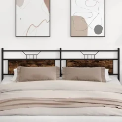 Tête de lit de remplacement chêne fumé 193 cm bois d'ingénierie et acier vidaXL