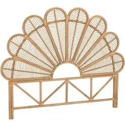 Tête de lit demi-lune 140/160cm "fleur" rotin