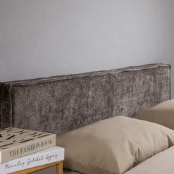 Tête de lit ELOWA 160 sur pieds, en tissu - Gris