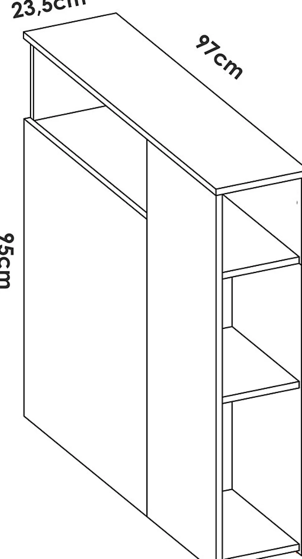 Tête de lit en bois coloris blanc - Longueur 97 x Profondeur 23,5 x Hauteur 95 cm