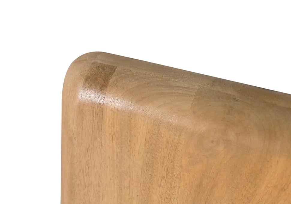 Tête de lit en bois de manguier avec bords demi-ronds