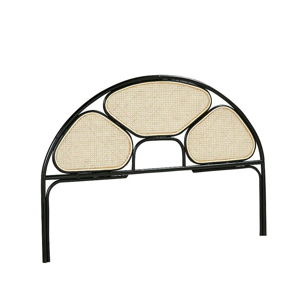 Tête de lit en cannage et rotin noir 160 cm