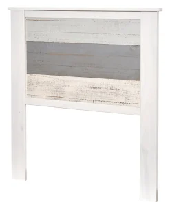 Tête de lit en pin coloris blanc et gris - Longueur 105 x Profondeur 4 x Hauteur 112 cm