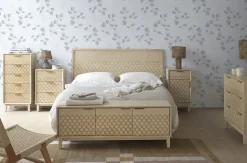 Tête de lit en placage de chêne et finition beige 110x60 cm