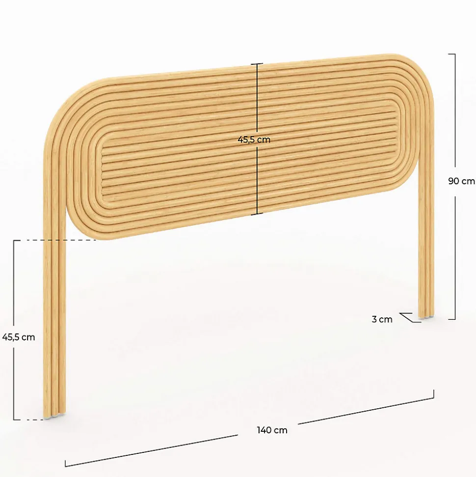 Tête de lit en rotin naturel 140 cm