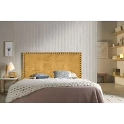 Tête de lit en tissu jaune Lirio 90