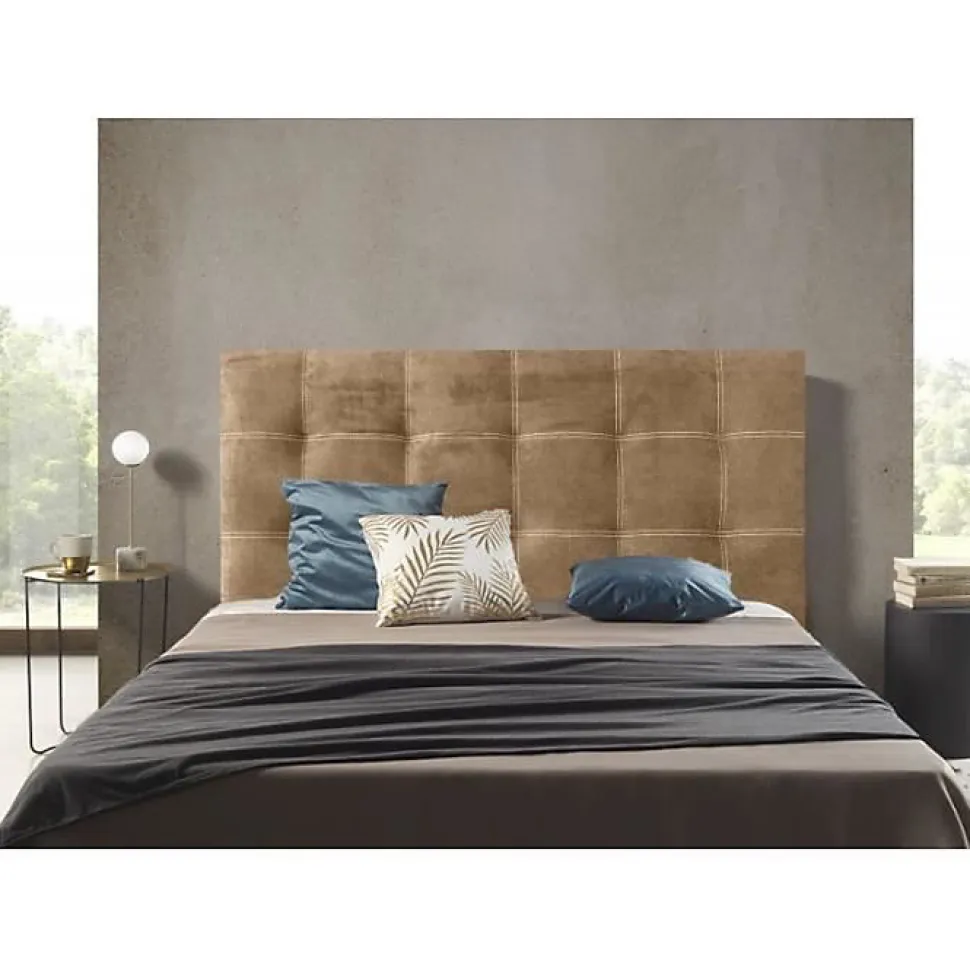 Tête de lit en tissu marron Iris 130
