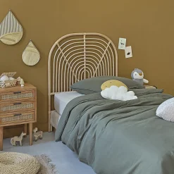 Tête de lit enfant arrondie en rotin 90 cm