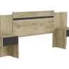 Tête de lit extensible avec chevets - 140/160 cm - Coloris : Naturel et noir - PARATI