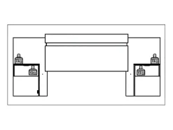 Tête de lit extensible avec chevets - 140/160 cm - Coloris : Naturel et ivoire - PARATI