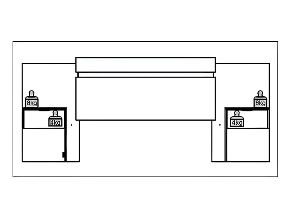 Tête de lit extensible avec chevets - 140/160 cm - Coloris : Naturel et ivoire - PARATI