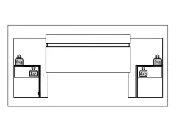 Tête de lit extensible avec chevets - 140/160 cm - Coloris : Naturel et ivoire - PARATI