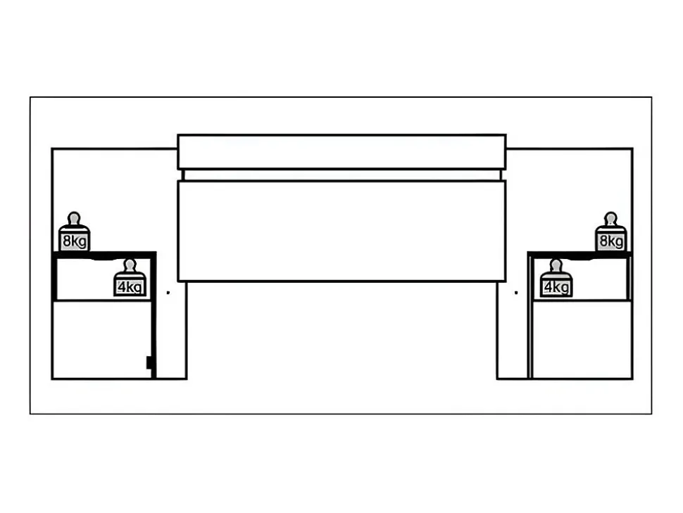 Tête de lit extensible avec chevets - 140/160 cm - Coloris : Naturel et ivoire - PARATI