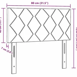 Tête de lit Gris foncé 80 cm Velours vidaXL