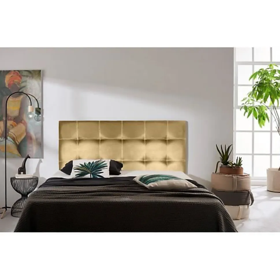 Tête de lit Iris en similicuir doré 100