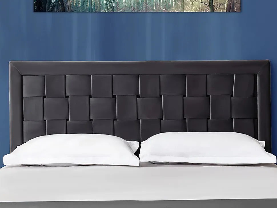 Tête de lit JENNA - 160 cm - Velours - Gris foncé