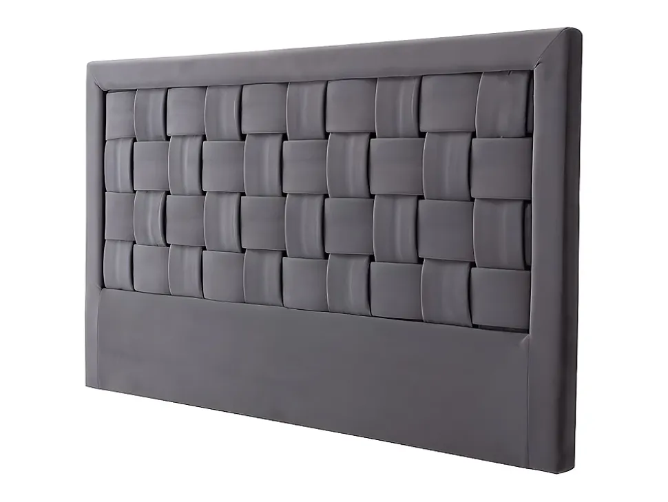 Tête de lit JENNA - 160 cm - Velours - Gris foncé