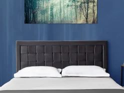 Tête de lit JENNA - 140 cm - Velours - Gris foncé