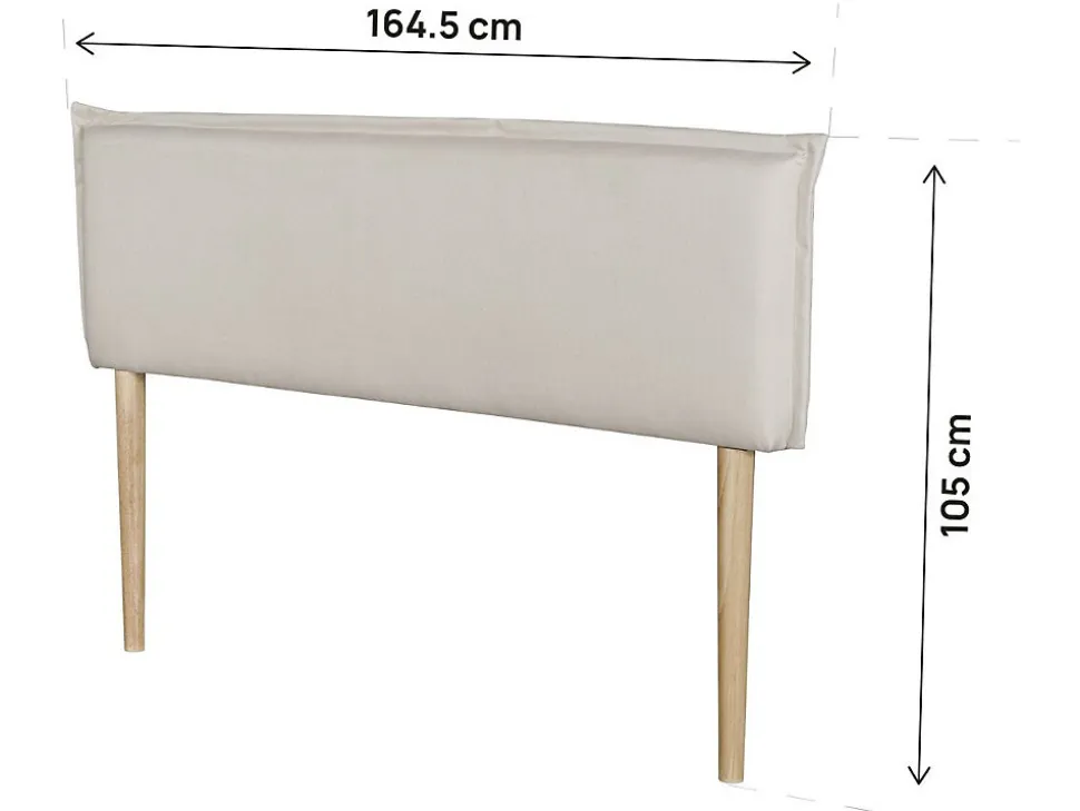 Tête de lit "Jessica" en lin 160 cm Beige