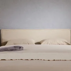 Tête de lit KLAO 160 sur pieds, en tissu - Écru