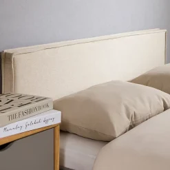 Tête de lit KLAO 160 sur pieds, en tissu - Écru