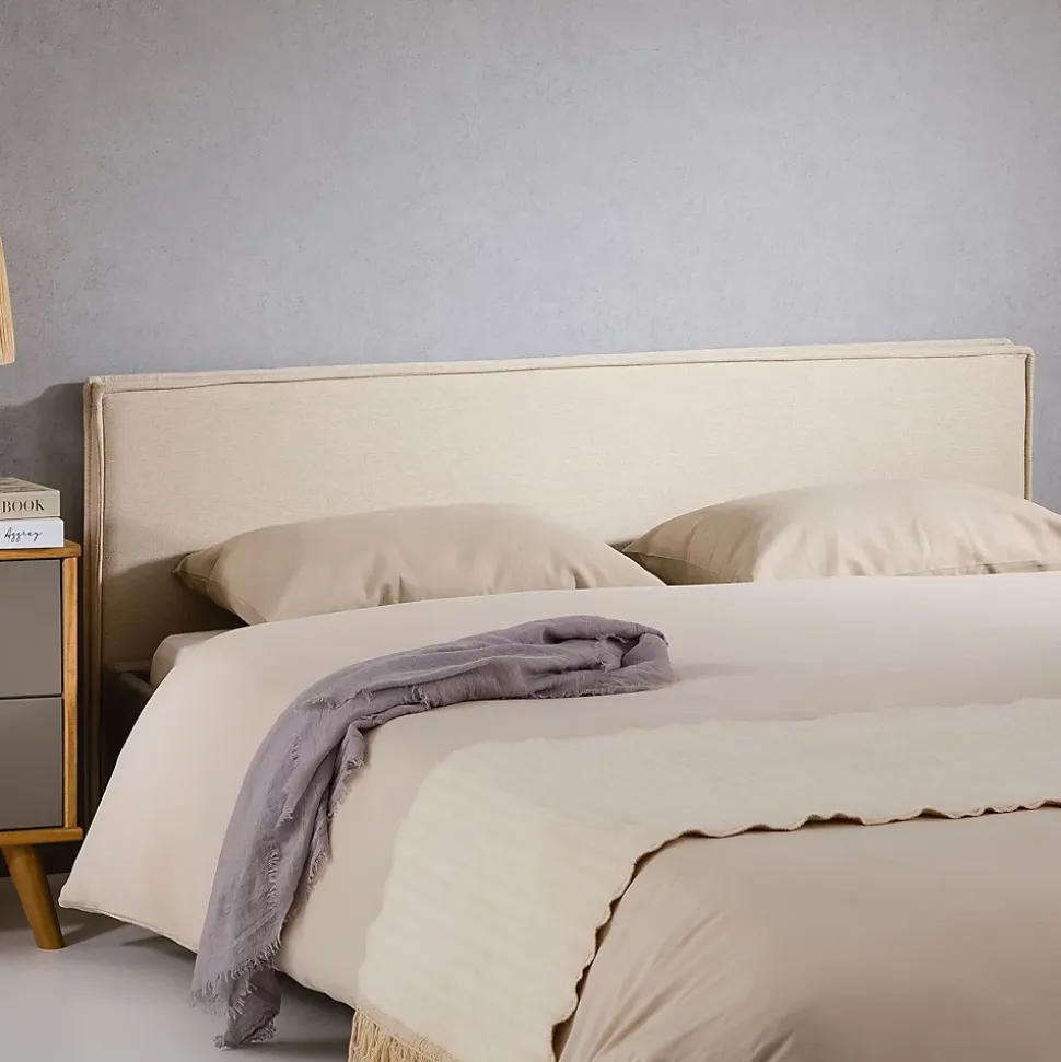 Tête de lit KLAO 160 sur pieds, en tissu - Écru